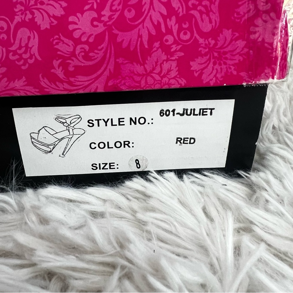Ellie Red Platform Heels - Picture 11 of 16